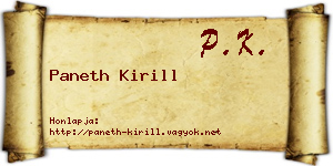 Paneth Kirill névjegykártya